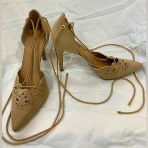 Nude Lace-up Heels (size 6)